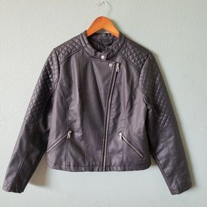 Juniors Faux Leather Jacket